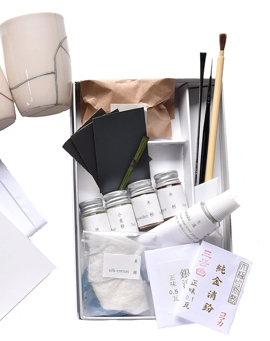Kit de réparation Kintsugi traditionnel japonais or et argent – Image 8