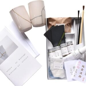 Kit de réparation Kintsugi traditionnel japonais or et argent